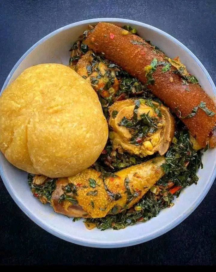 eba and vegetable soup